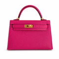 handmade Mini Kelly II 19cm imported Epsom Leather Pink Gold Buckle — Timeless Mini Top-Handle Design