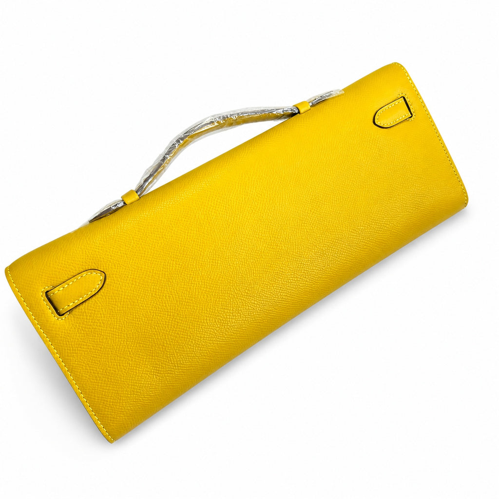Kelly Cut 31 Clutch Epsom Leather Amber Yellow — Refined Flat Clutch