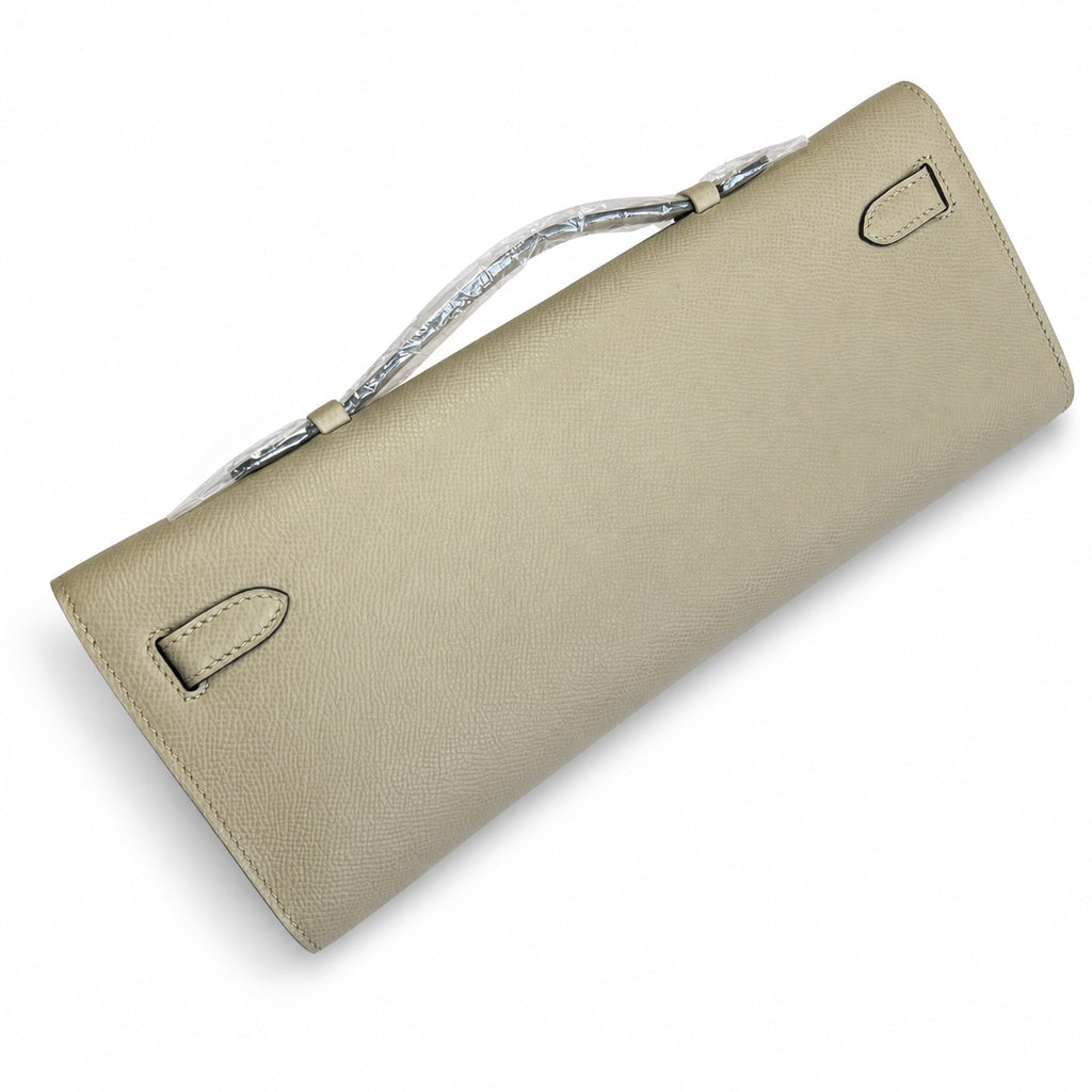 Kelly Cut 31 Clutch Epsom Leather Windbreaker Gray — Refined Flat Clutch