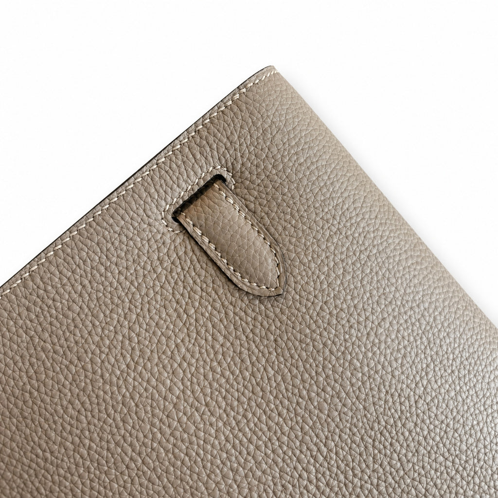 Streamlined Clutch Bag: Kelly Depeches 25cm Togo Leather with Shoulder Strap