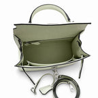 Kelly 25cm in green Epsom Leather with Silver Buckle Handmade — Timeless Top-Handle Design