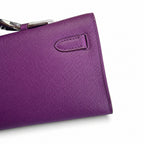 Kelly Cut 31 Clutch Epsom Leather Anemone Purple — Polished Compact Clutch