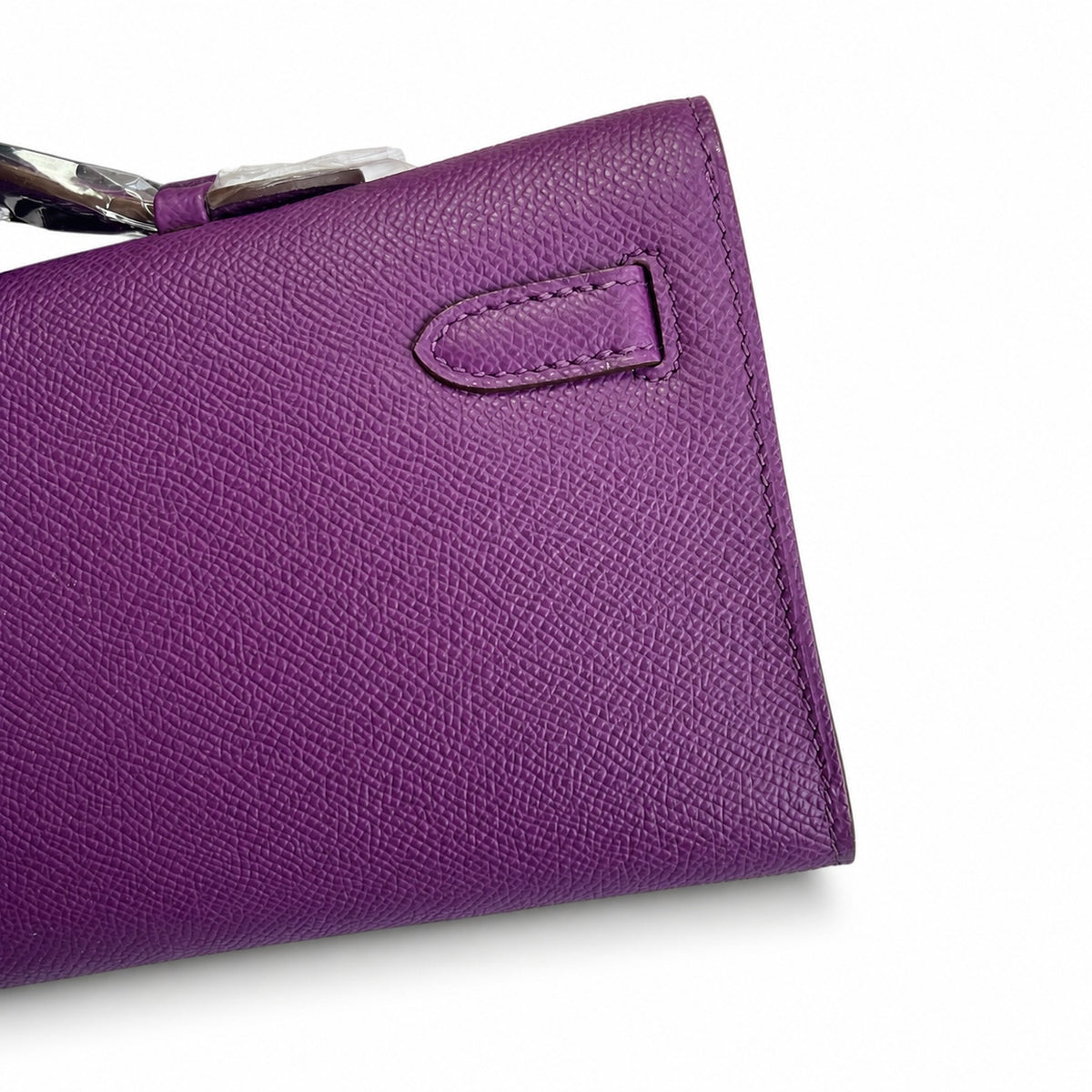 Kelly Cut 31 Clutch Epsom Leather Anemone Purple — Polished Compact Clutch