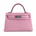 Mini Kelly II 19cm Epsom Leather, mallow purple, Silver Buckle — Versatile Mini Carry Design