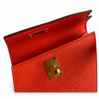 handmade Mini Kelly II 19cm imported Epsom Leather Texas Pink Gold Buckle — Versatile Mini Carry Design