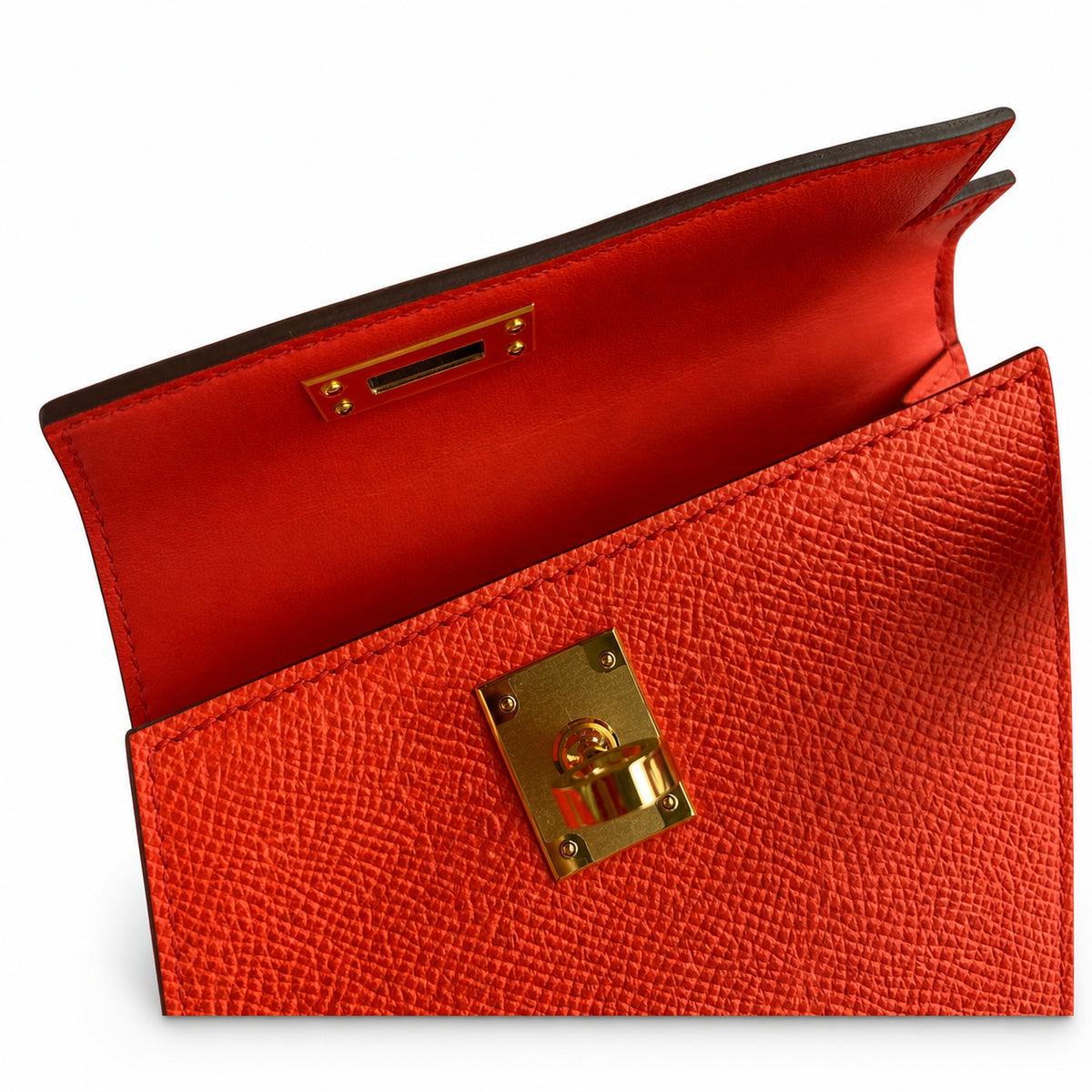 handmade Mini Kelly II 19cm imported Epsom Leather Texas Pink Gold Buckle — Versatile Mini Carry Design