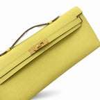 Kelly cut 31 clutch Epsom chick yellow Gold Buckle — Streamlined Evening Bag