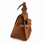 Kelly desordre 20cm Golden Brown Gold Buckle Epsom handmade double sided Kelly — Versatile Two-Sided Kelly Design