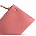 handmade Mini Kelly II 19cm imported Epsom Leather Milkshake Powder Gold Buckle — Timeless Mini Top-Handle Design