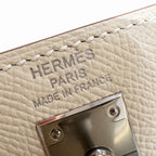 Kelly 25cm in Nata Epsom Leather with Silver Buckle Handmade — Versatile Structured Bag