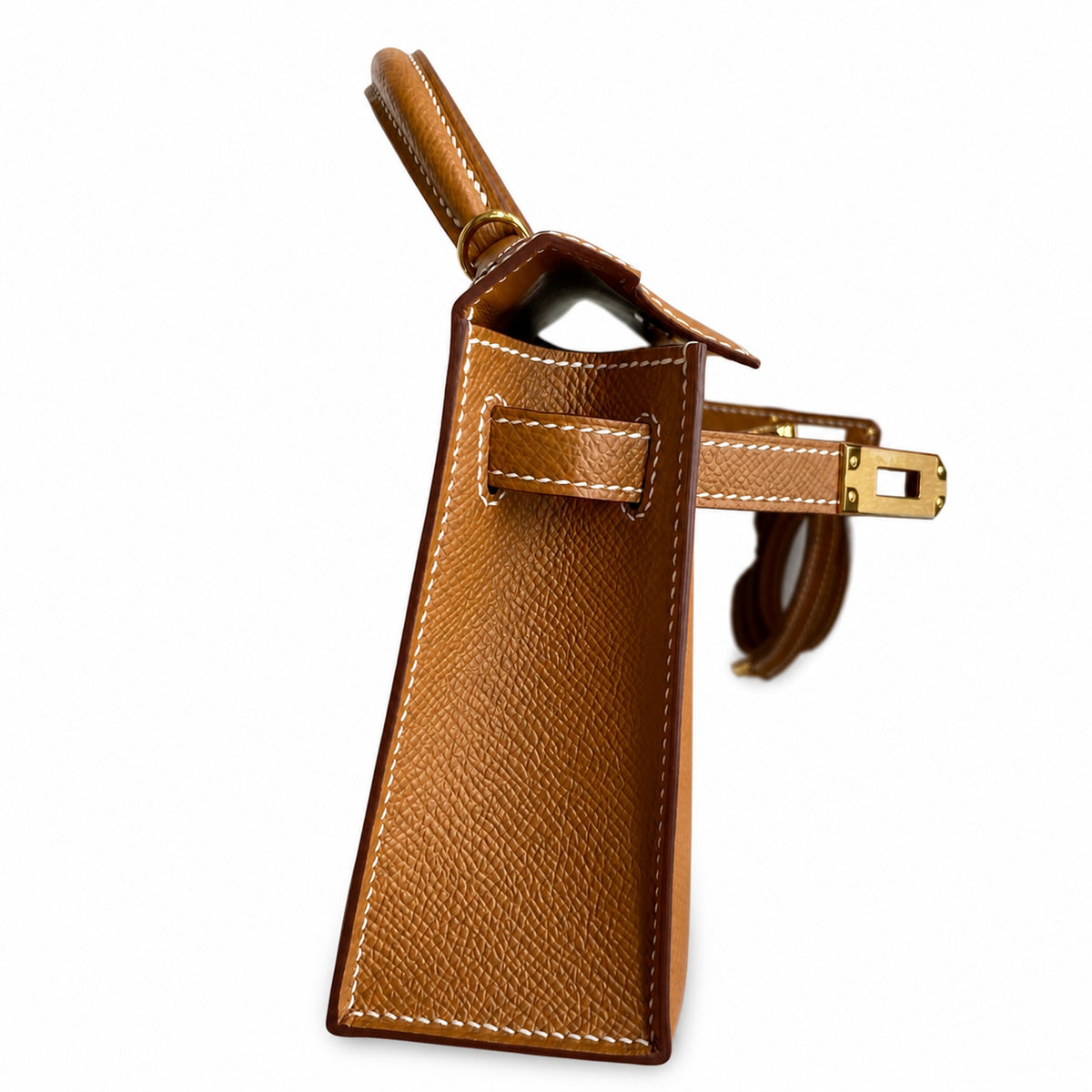 Mini Kelly II 19cm Epsom Leather, Golden Brown, Gold Buckle — Versatile Mini Carry Design