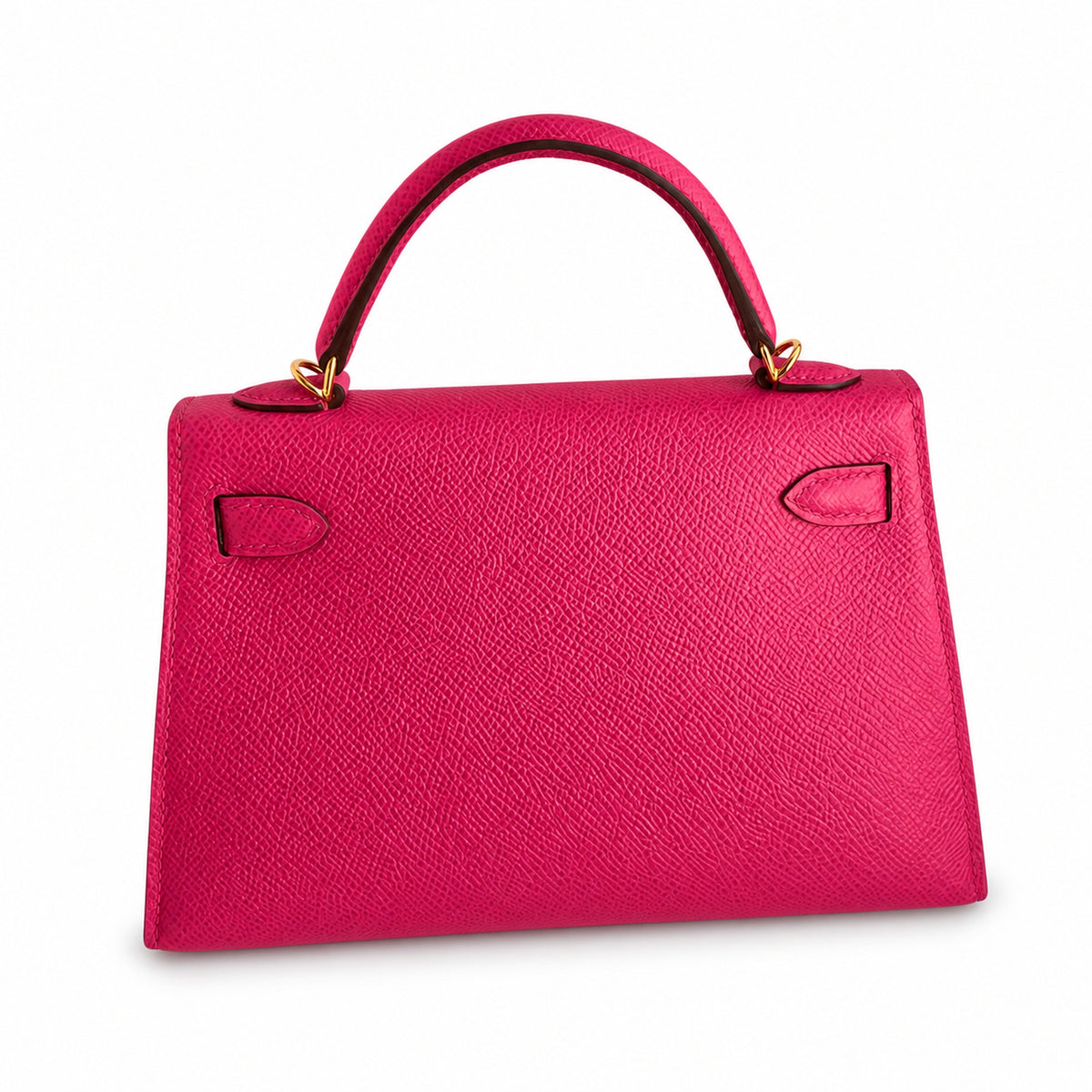 handmade Mini Kelly II 19cm imported Epsom Leather Pink Gold Buckle — Timeless Mini Top-Handle Design