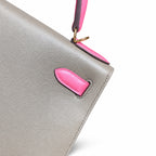 Kelly 28cm in Elephant Gray Epsom Leather Handmade — Distinctive Hand-Carry Bag