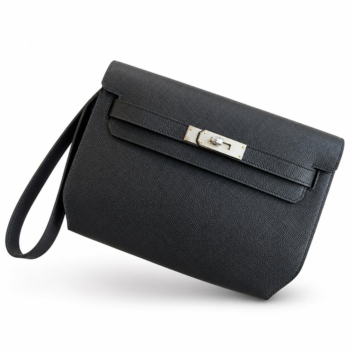 Distinctive Clutch Silhouette: Kelly Depeches 25cm Epsom Leather with Shoulder Strap