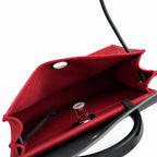 Herbag 31cm Saddle-Inspired Canvas Body with Leather Handle and Shoulder Strap — Canvas-and-Leather Top-Handle Style