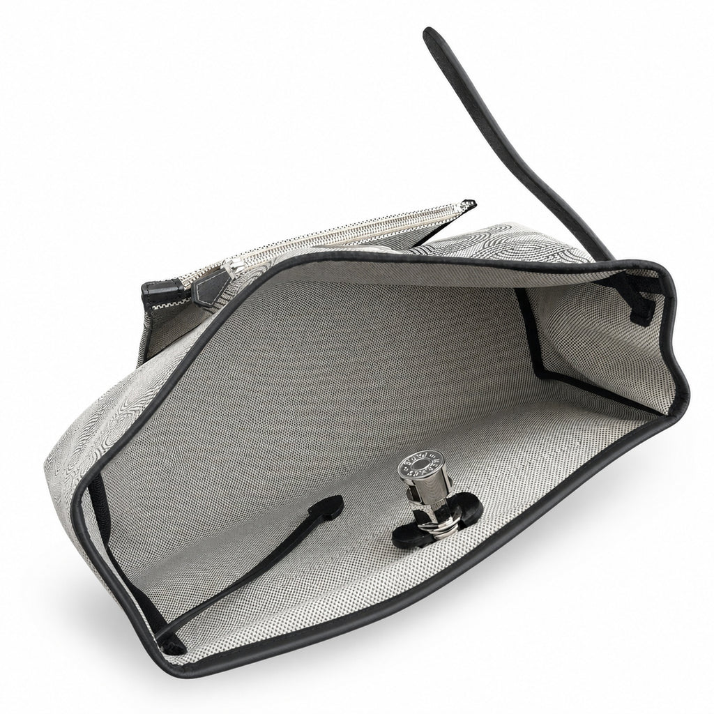 Herbag 31cm Saddle-Inspired Canvas Body with Leather Handle and Shoulder Strap — Saddle-Influenced Canvas Hand-Carry Style