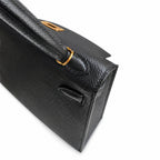 Mini Kelly II 19cm Epsom Leather Black Gold Buckle — Refined Mini Handbag