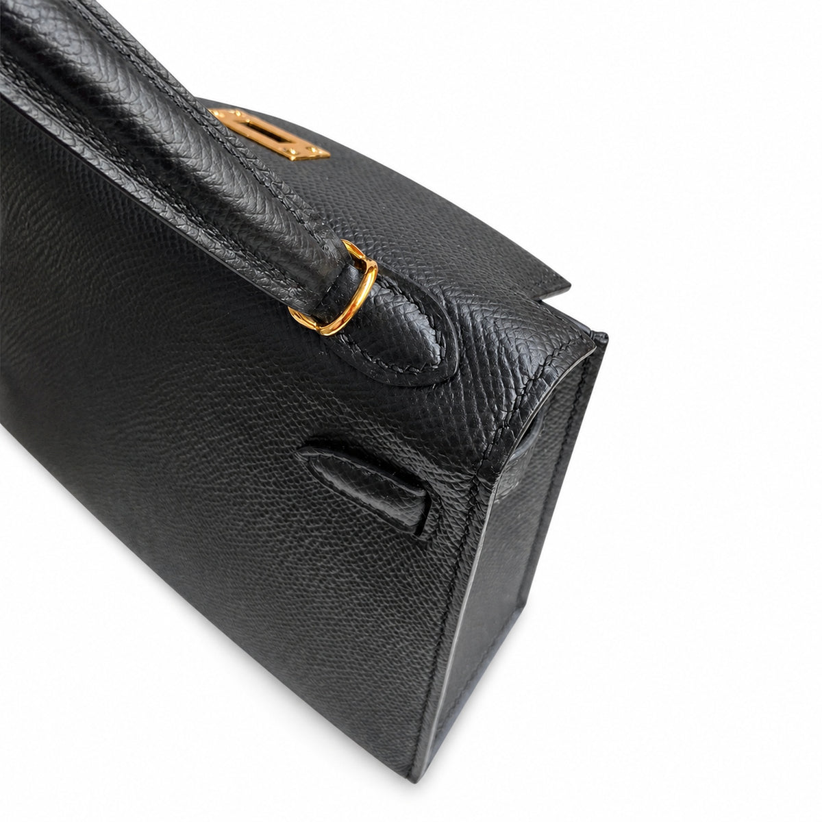 Mini Kelly II 19cm Epsom Leather Black Gold Buckle — Refined Mini Handbag