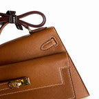 Kelly desordre 20cm Golden Brown Gold Buckle Epsom handmade double sided Kelly — Versatile Two-Sided Kelly Design