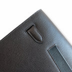 Kelly Depeches 25cm Evercolor Leather with Shoulder Strap — Structured Hand-Carry Clutch