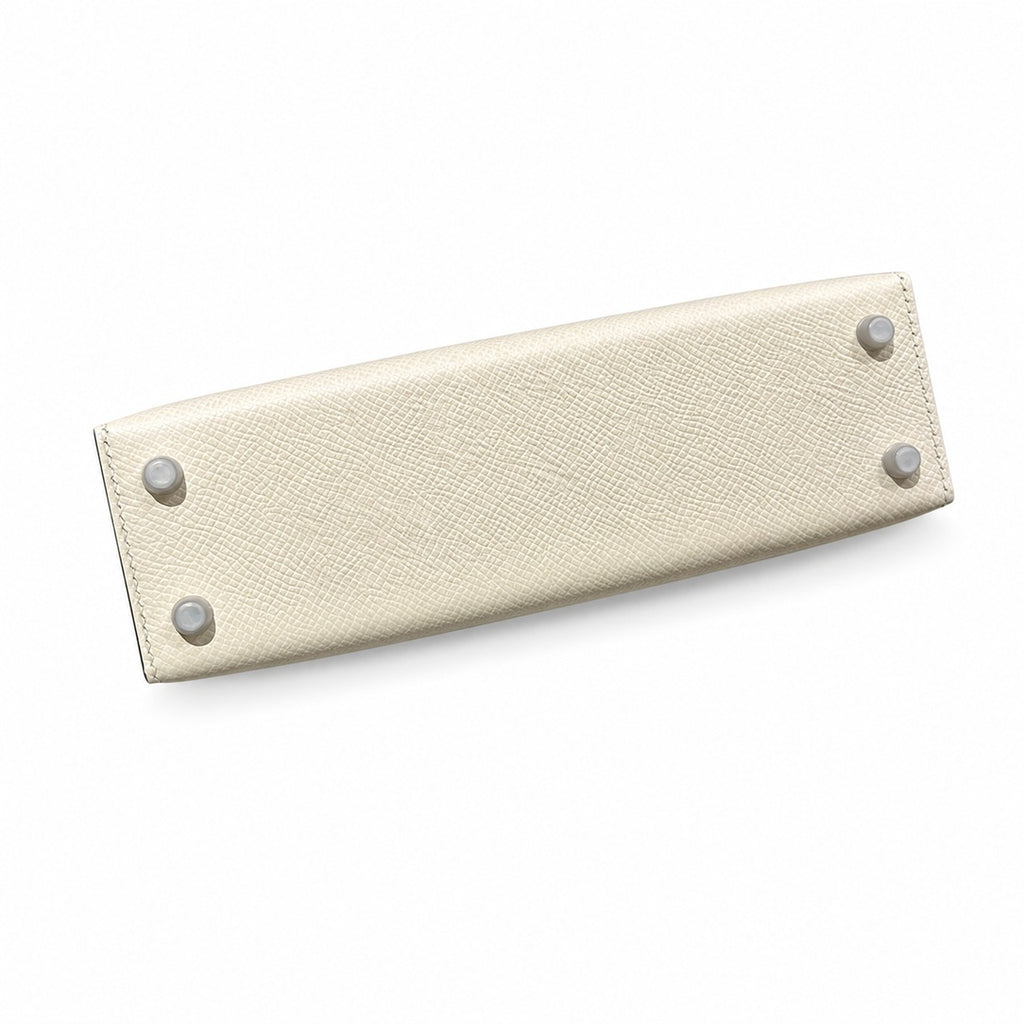Mini Kelly II 19cm in Nata & Chai & Gris Meyer Epsom Leather with Silver Buckle — Versatile Mini Carry Design