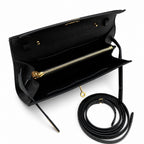 Refined Small Hand-Carry Bag: Kelly to go Color: ck89/Noir Size: 19*11.5*1.5cm Leather: Epsom Hardware: Gold shoulder crossbody bag, clutch bag, Black, cowhide, Gold Buckle