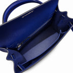 Kelly 25cm Epsom Leather 7T BlueElectric electric blue top handcraft — Elegant Structured Carry Style