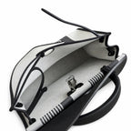 Saddle-Inspired Canvas Bag: Herbag 31cm Saddle-Inspired Canvas Body with Leather Handle and Shoulder Strap