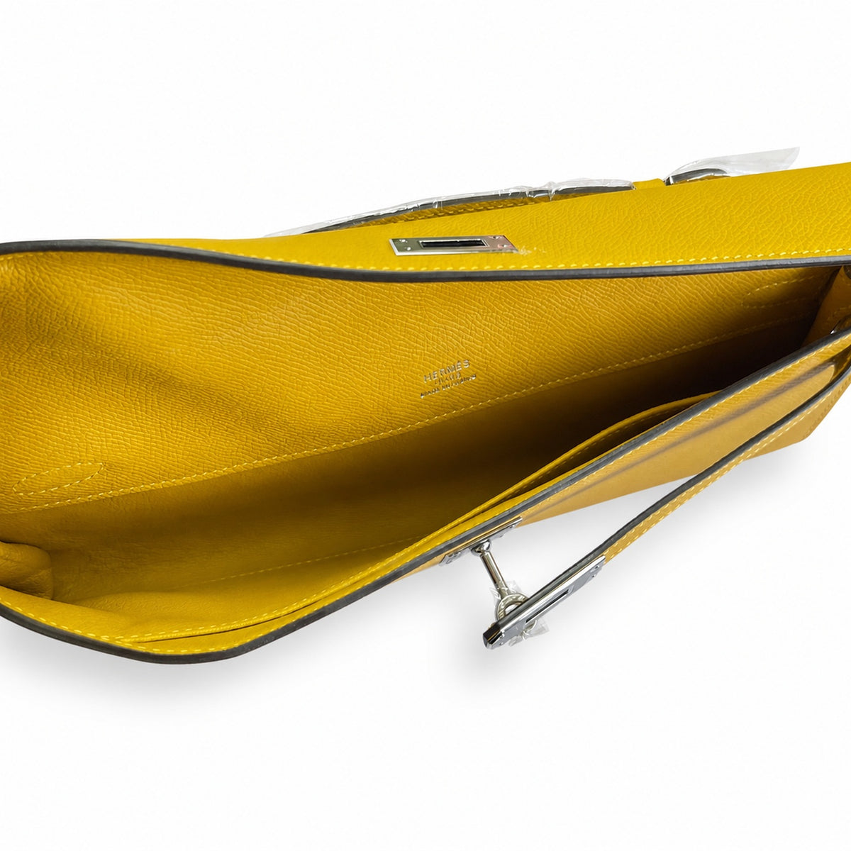 Refined Flat Clutch: Kelly Cut 31 Clutch Epsom Leather Amber Yellow