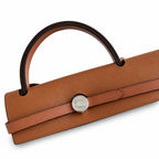 Canvas Shoulder Bag with Leather Accents: Herbag 31cm Saddle-Inspired Canvas Body with Leather Handle and Shoulder Strap