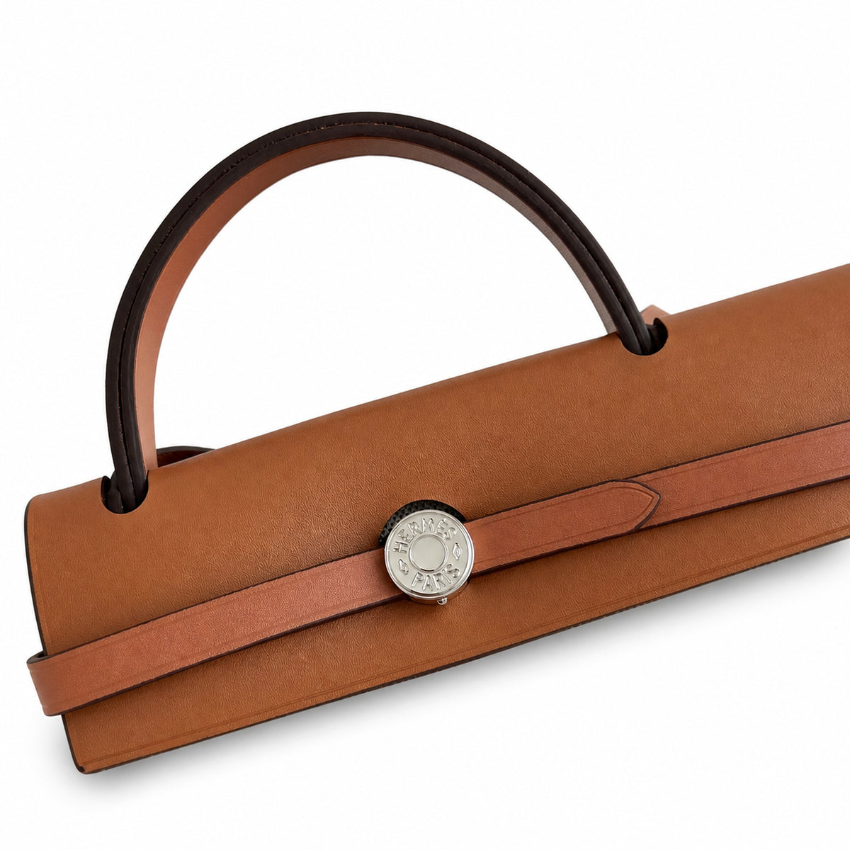 Canvas Shoulder Bag with Leather Accents: Herbag 31cm Saddle-Inspired Canvas Body with Leather Handle and Shoulder Strap