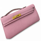 Kelly cut 31 handbag Epsom mallow purple Gold Buckle — Sophisticated Evening Clutch