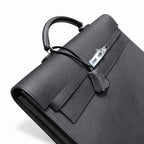 Kelly briefcase 38cm Epsom Leather 89 Noir Black top handcraft — Refined Business Carryall