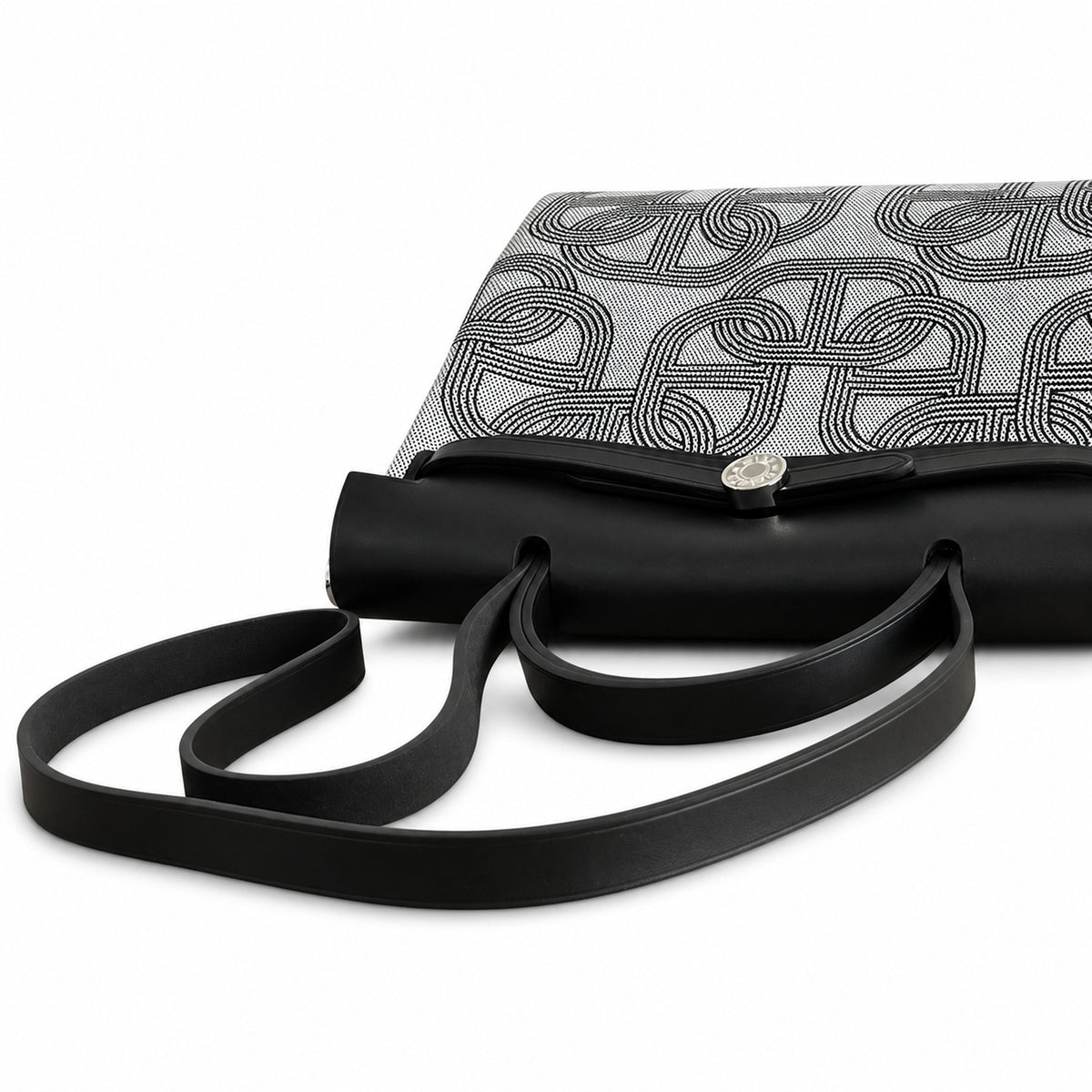 Herbag 31cm Saddle-Inspired Canvas Body with Leather Handle and Shoulder Strap — Saddle-Influenced Canvas Hand-Carry Style