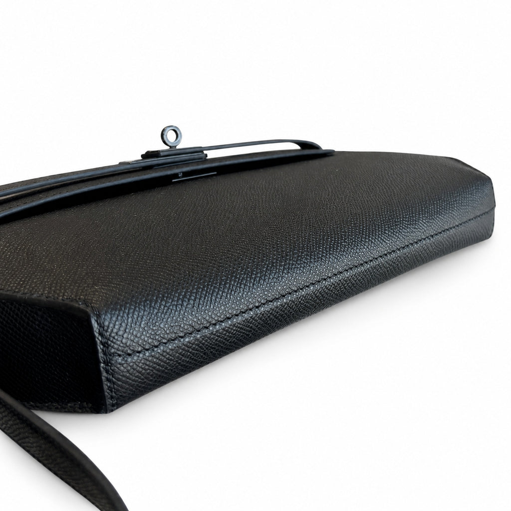 Kelly Depeches 25cm Epsom Leather with Shoulder Strap — Elegant Crossbody-Ready Clutch