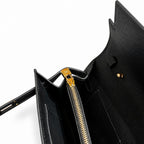 Kelly in Black Epsom Leather with Gold Buckle — Structured Top-Handle Handbag