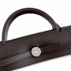 Herbag 31cm Saddle-Inspired Canvas Body with Leather Handle and Shoulder Strap — Leather-Handled Canvas Shoulder Bag