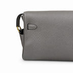 Kelly Messenger messenger bag for men and women, pewter gray Gold Buckle, imported leather, all-steel hand-waxed thread, the highest cost — Timeless Top-Handle Design