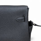 Kelly Messenger messenger bag for men and women, Black Silver Buckle, imported leather, all-steel hand-waxed thread, the highest cost-effectiveness — Versatile Structured Bag