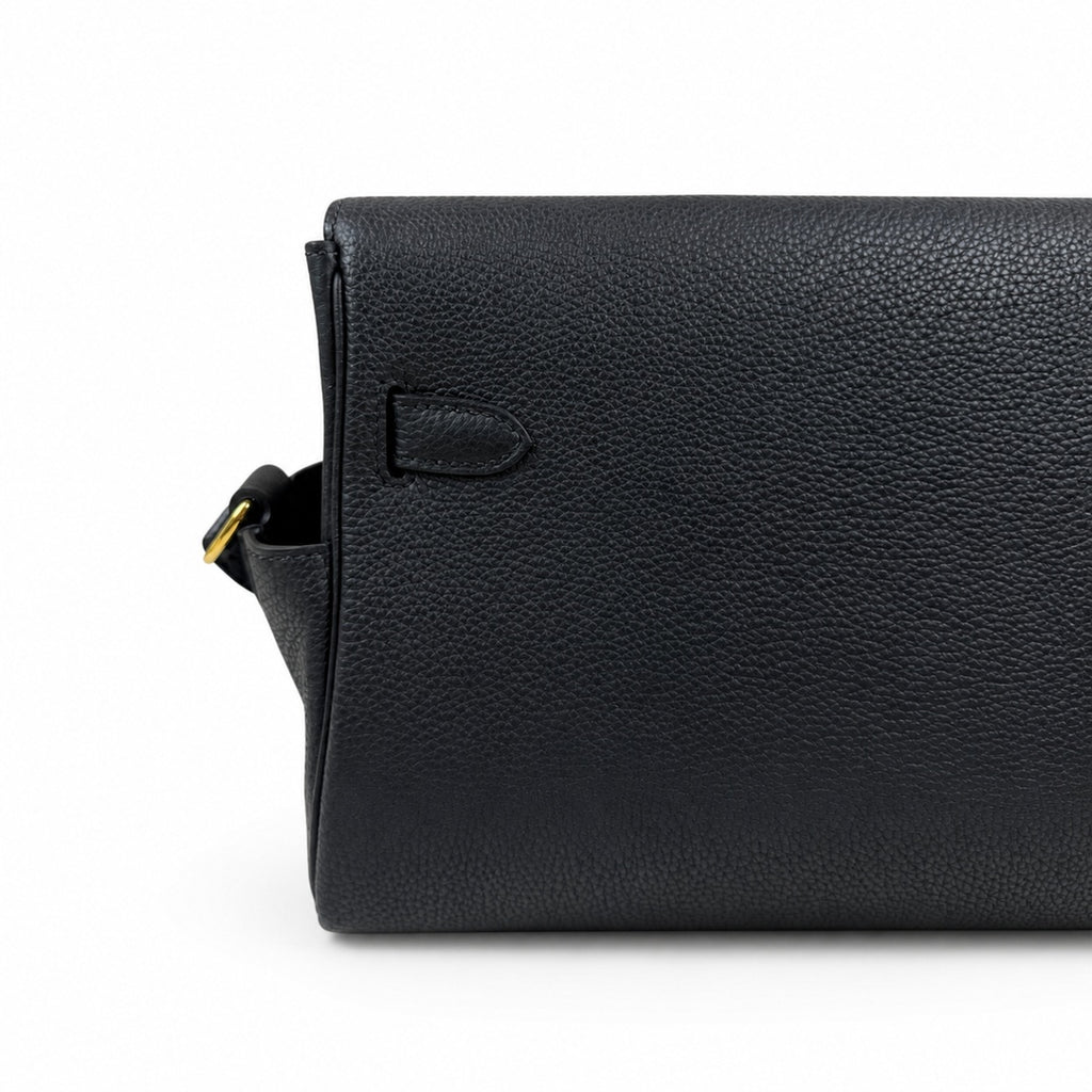 Kelly Messenger messenger bag for men and women, Black Gold Buckle, imported leather, all-steel hand-waxed thread, the highest cost-effectiveness — Sophisticated Carry Design
