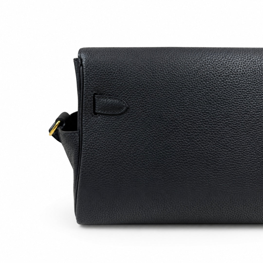Kelly Messenger messenger bag for men and women, Black Gold Buckle, imported leather, all-steel hand-waxed thread, the highest cost-effectiveness — Sophisticated Carry Design