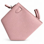 handmade Mini Kelly II 19cm imported Epsom Leather 3Q Pink Silver Buckle — Polished Compact Handbag