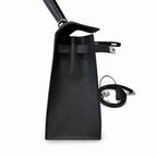 Kelly 32cm in Black Epsom Leather with Silver Buckle Handmade — Timeless Top-Handle Design