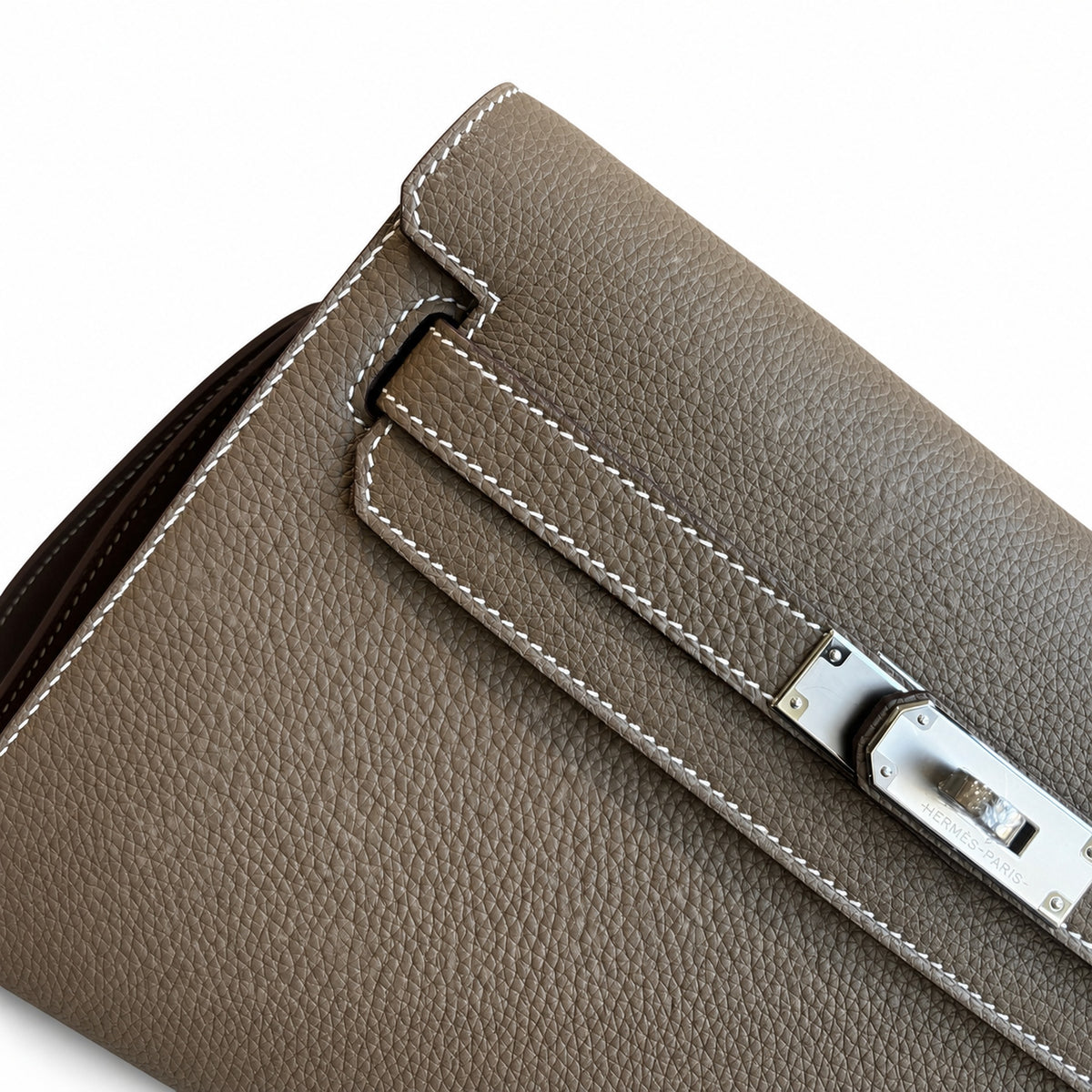Versatile Hand-Carry Clutch: Kelly Depeches 25cm Togo Leather with Shoulder Strap