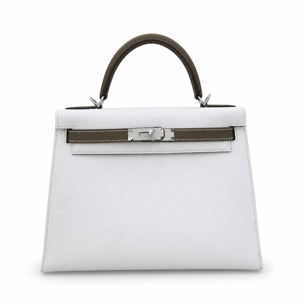 Kelly 25cm in Elephant Gray Epsom Leather Handmade — Refined Top-Handle Bag