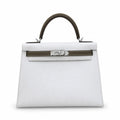 Kelly 25cm in Elephant Gray Epsom Leather Handmade — Refined Top-Handle Bag