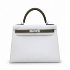 Kelly 25cm in Elephant Gray Epsom Leather Handmade — Refined Top-Handle Bag