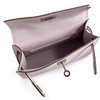 handmade Mini Kelly II 19cm imported Epsom Leather dreamy Pink and purple Silver Buckle — Small Structured Carry Style