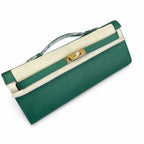 Kelly Cut 31 Clutch Epsom Leather Malachite Green — Distinctive Slim Carry Style