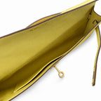 Kelly cut 31 clutch Epsom chick yellow Gold Buckle — Streamlined Evening Bag